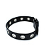 Kiotos Leather Stijlvolle Zwarte Leren Halsband met Verstelbare Oogjes - Kiotos Leather