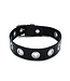 Kiotos Leather Stijlvolle Zwarte Leren Halsband met Verstelbare Oogjes - Kiotos Leather