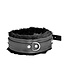 Kiotos Leather Luxuriöses schwarzes Lederhalsband mit weichem Futter und D-Ringen