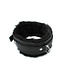 Kiotos Leather Luxuriöses schwarzes Lederhalsband mit weichem Futter und D-Ringen