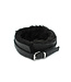 Kiotos Leather Luxuriöses schwarzes Lederhalsband mit weichem Futter und D-Ringen
