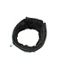 Kiotos Leather Luxuriöses schwarzes Lederhalsband mit weichem Futter und D-Ringen