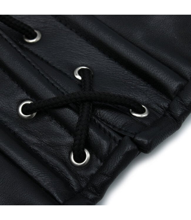 Kiotos Leather Stilvoller schwarzer Lederkragen mit Schnürung – perfektes Accessoire