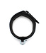 Kiotos Leather Elegante Zwarte Leren BDSM-Halsband met Stevige Metalen Beugel - Kiotos Leather