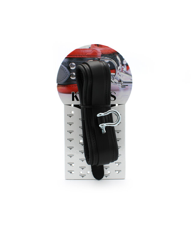 Kiotos Leather Genuine Black Leather BDSM Collar with Metal Buckle - Kiotos Leather