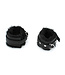 Kiotos Leather Elegant Black Leather Handcuffs with Soft Comfort - Kiotos