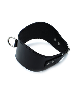 Kiotos Leather Schwarzes Lederhalsband 54 cm mit D-Ring – Komfortabel & Stilvoll