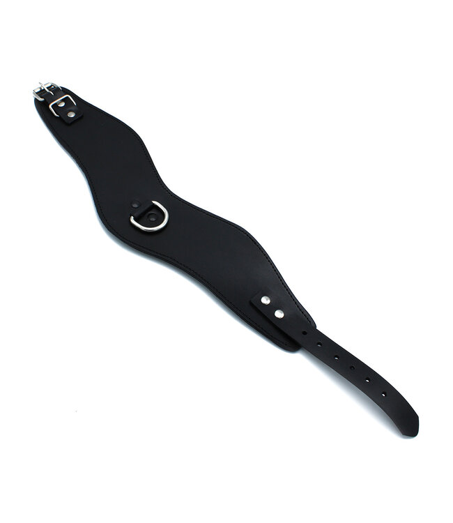 Kiotos Leather Schwarzes Lederhalsband 54 cm mit D-Ring – Komfortabel & Stilvoll