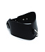 Kiotos Leather Stijlvolle Zwarte Leren Halsband met D-Ring - 54 Cm Comfortabel & Stevig