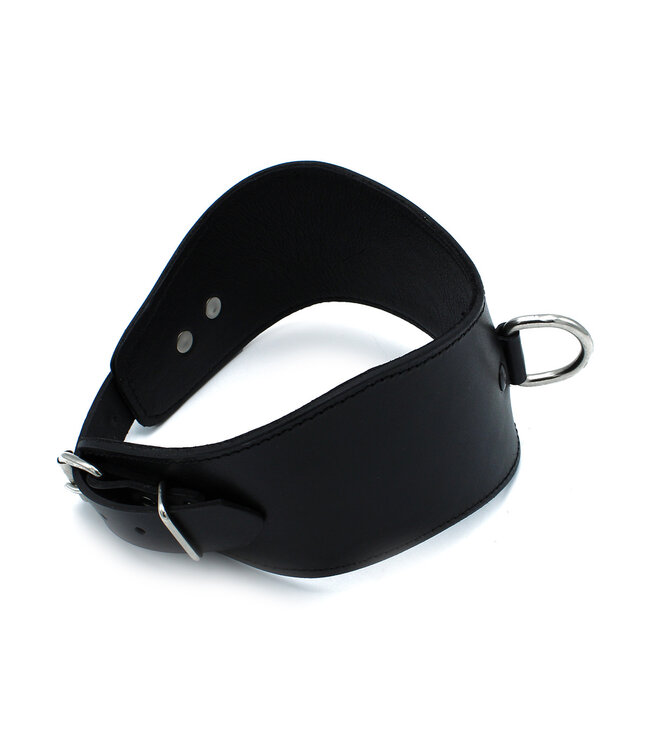 Kiotos Leather Schwarzes Lederhalsband 54 cm mit D-Ring – Komfortabel & Stilvoll