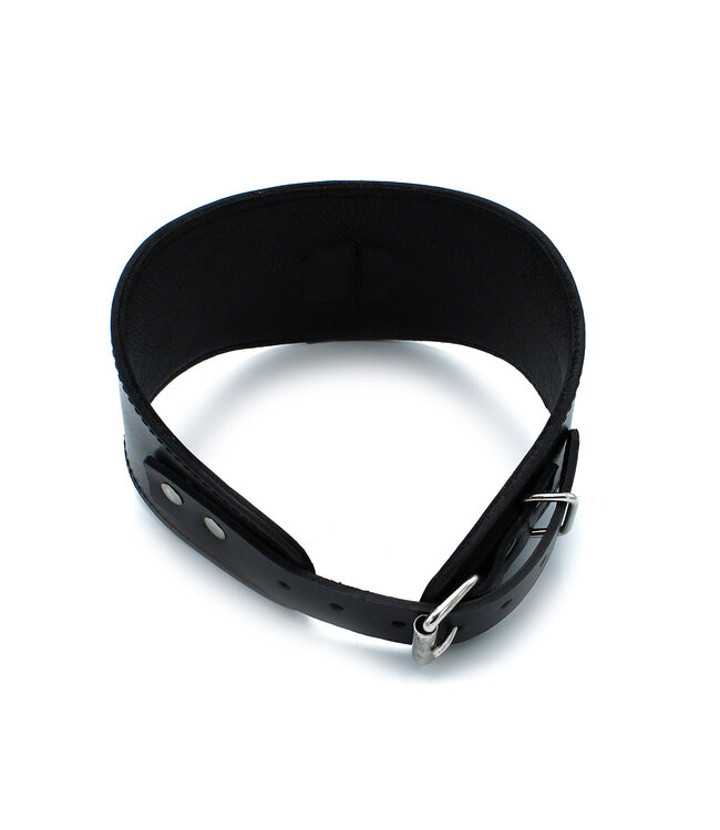 Kiotos Leather Schwarzes Lederhalsband 54 cm mit D-Ring – Komfortabel & Stilvoll