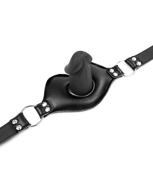 Kiotos Leather Big Lips Penis Gag - Adjustable BDSM Mouth Gag for Intense Pleasure