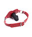 Kiotos Leather Sensuele Big Lips Mondknevel met Realistische Penis - Verstelbare BDSM Gag