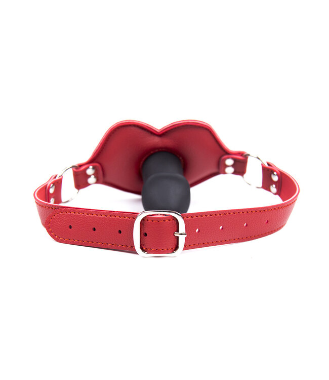 Kiotos Leather Adjustable Big Lips Penis Mouth Gag for Intense BDSM Play