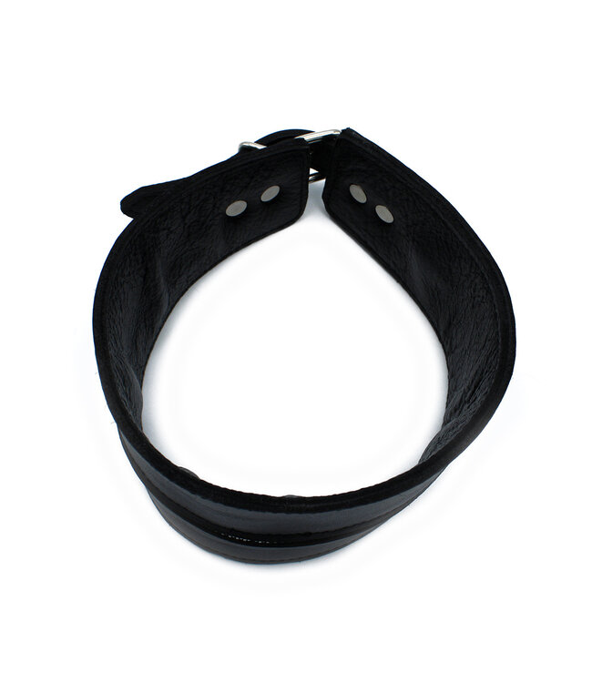 Kiotos Leather Black Leather High Collar with Zipper – Stylish & Strong Bondage Gear