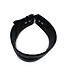 Kiotos Leather Stijlvolle Zwarte Leren Hoge Halsband met Rits voor Bondage en Rollenspellen