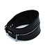 Kiotos Leather Stijlvolle Zwarte Leren Hoge Halsband met Rits voor Bondage en Rollenspellen