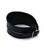 Kiotos Leather Stijlvolle Zwarte Leren Hoge Halsband met Rits voor Bondage en Rollenspellen