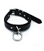 Kiotos Leather Verstellbares schwarzes Lederhalsband mit O-Ring – robust und stilvoll