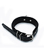 Kiotos Leather Adjustable Black Leather Collar with Large O-Ring - Durable & Stylish