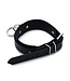 Kiotos Leather Verstellbares schwarzes Lederhalsband mit O-Ring – robust und stilvoll