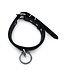 Kiotos Leather Verstelbare Zwarte Leren Halsband met O-Ring - Stijlvol & Robuust Design