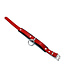 Kiotos Leather Schwarz-rotes Lederhalsband mit O-Ring – stilvoll & verstellbar
