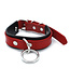 Kiotos Leather Schwarz-rotes Lederhalsband mit O-Ring – stilvoll & verstellbar