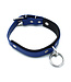 Kiotos Leather Schwarz-blaues Lederhalsband mit O-Ring | Verstellbar & robust 57,5 cm