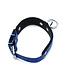 Kiotos Leather Schwarz-blaues Lederhalsband mit O-Ring | Verstellbar & robust 57,5 cm