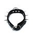 Kiotos Leather Tough Adjustable Black Leather Spike Collar with O-Ring - 54.5cm