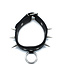 Kiotos Leather Verstelbare Zwarte Leren Halsband met Spikes & O-Ring | Perfect voor Feesten en Rollenspellen
