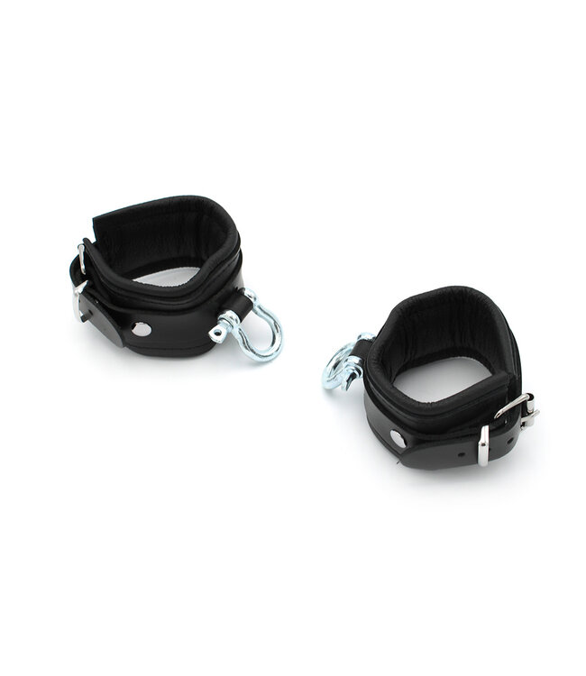 Kiotos Leather Premium Leren BDSM-Handboeien met Robuuste Beugel - Verstelbaar en Comfortabel