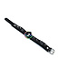 Kiotos Leather Adjustable Black Leather Spiked Collar with Rainbow O-Rings