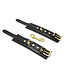 Kiotos Leather Luxuriöse schwarze Leder-BDSM-Handschellen mit goldenen Schnallen