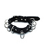 Kiotos Leather Schwarzes Lederhalsband mit D-Ringen – Verstellbar & Stilvoll