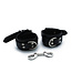 Kiotos Leather Elegante Zwarte Leren Handboeien met Ketting - Verstelbaar en Stevig
