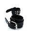 Kiotos Leather Stylish Black Leather Handcuffs with Chain - Adjustable & Durable