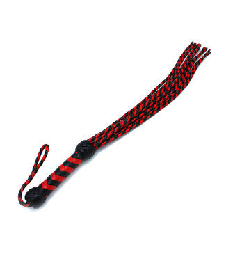 Kiotos Leather Kiotos 66cm Black-Red Leather Nine Tails Whip - Ideal for All Users
