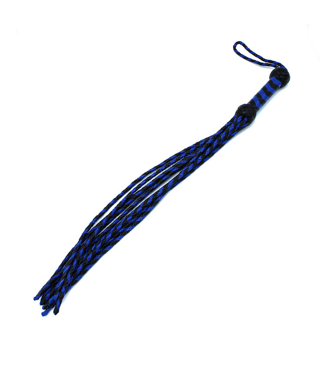 Kiotos Leather Lederpeitsche 9 Schwänze Schwarz & Blau – 66 cm von Kiotos Leather