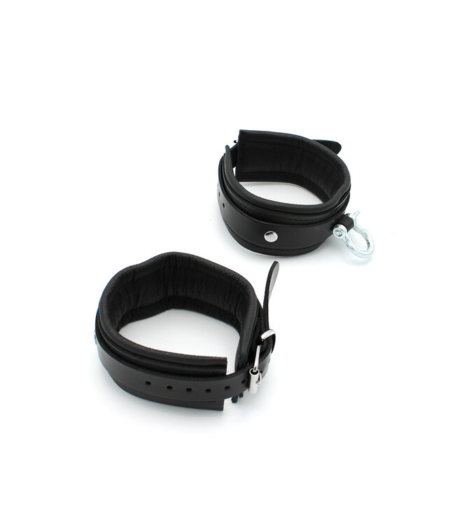 Kiotos Leather Intense BDSM Leren Enkelboeien met Stevige Metalen Beugel voor Spannende Spelsessies