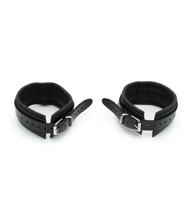 Kiotos Leather Intense BDSM Leren Enkelboeien met Stevige Metalen Beugel voor Spannende Spelsessies