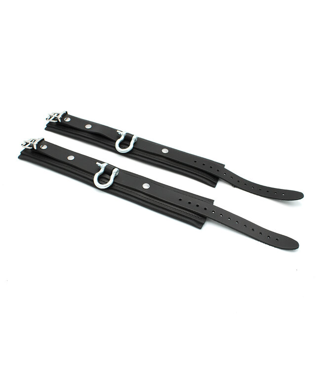 Kiotos Leather Intense BDSM Leren Enkelboeien met Stevige Metalen Beugel voor Spannende Spelsessies