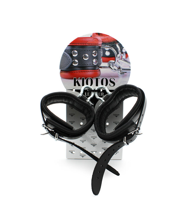 Kiotos Leather Intense BDSM Leren Enkelboeien met Stevige Metalen Beugel voor Spannende Spelsessies