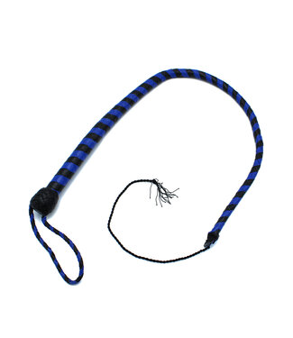 Kiotos Leather Stylish 90cm Black & Blue Leather Whip - Durable & Versatile