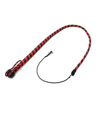 Kiotos Leather Durable Black & Red Leather Whip 165 cm - Stylish & Versatile