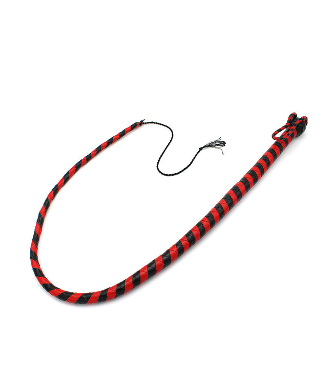 Kiotos Leather Durable Black & Red Leather Whip 165 cm - Stylish & Versatile