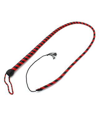 Kiotos Leather Elegant Black & Red Leather Whip 140 cm - Durable & Versatile