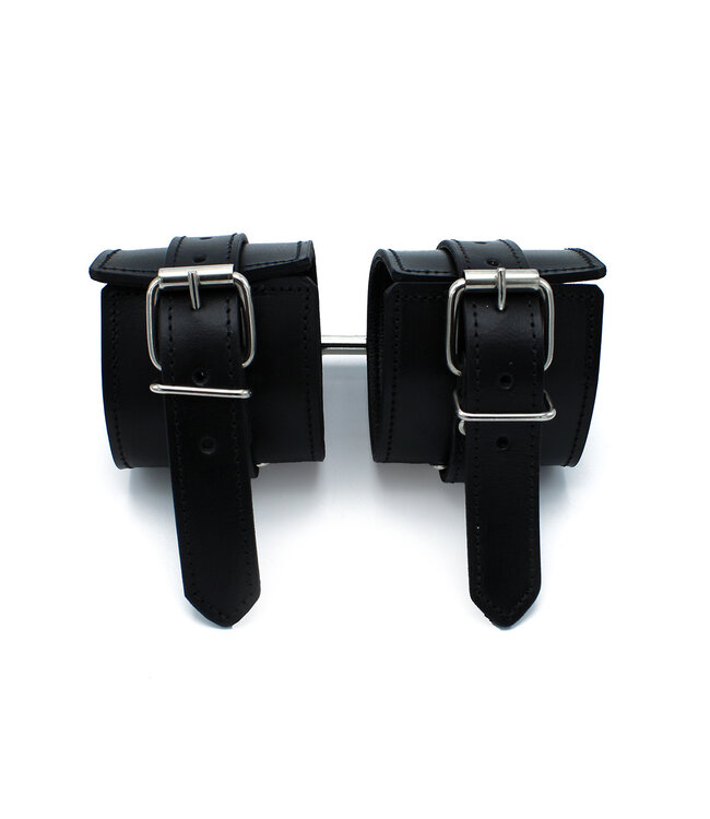 Kiotos Leather Comfortable Black Leather Padded Wrist Cuffs for Secure Restraint