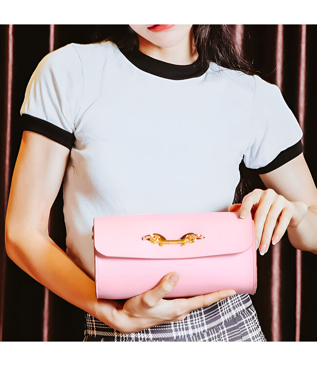 Kiotos Leather BDSM Deluxe Set 5-teilig in Rosa – Veganes Luxus für aufregende Spiele